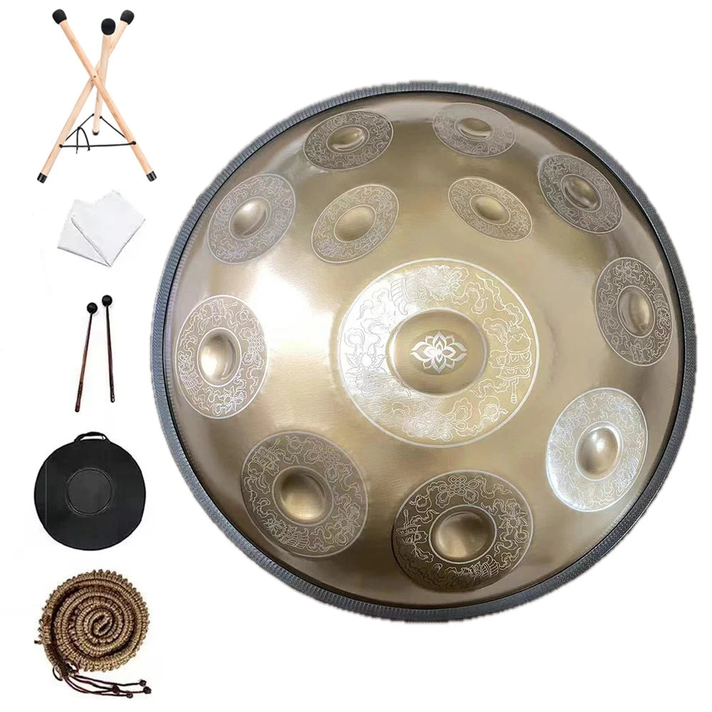 Golden Nirvana 10 Notes Handpan Drum - Harmony Edition